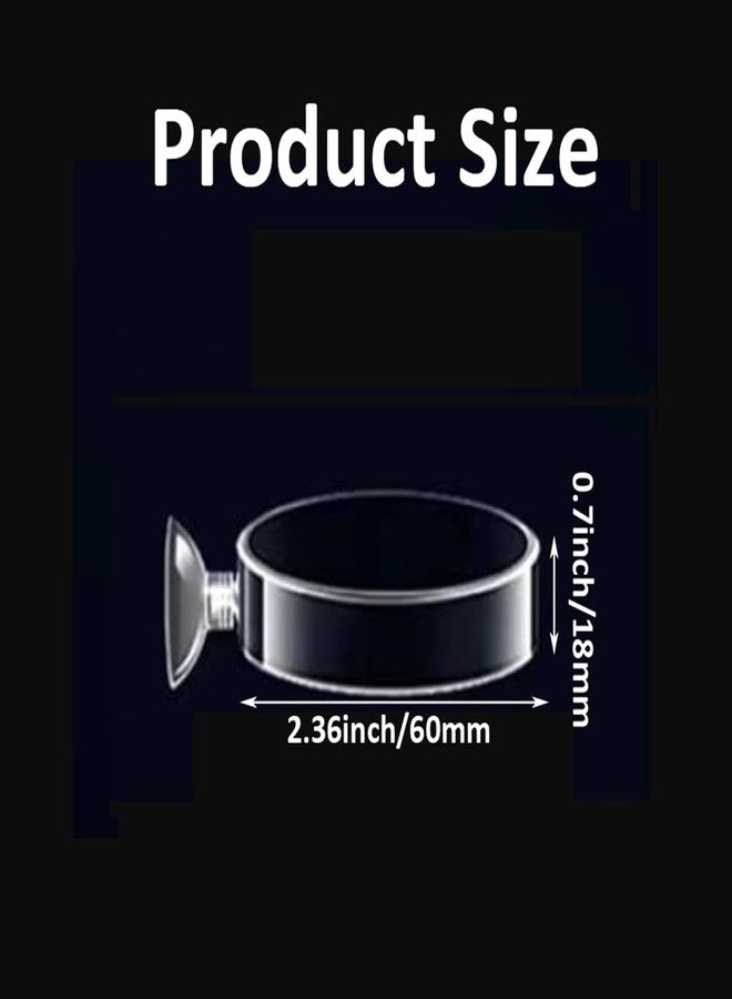 OHEETU 2Pcs Round Transparent Acrylic Fish Tank Feeder Dish with Suction Cups Clear Aquarium Shrimp Feeder Dishes Food Tray Container (60MM) - Image 2